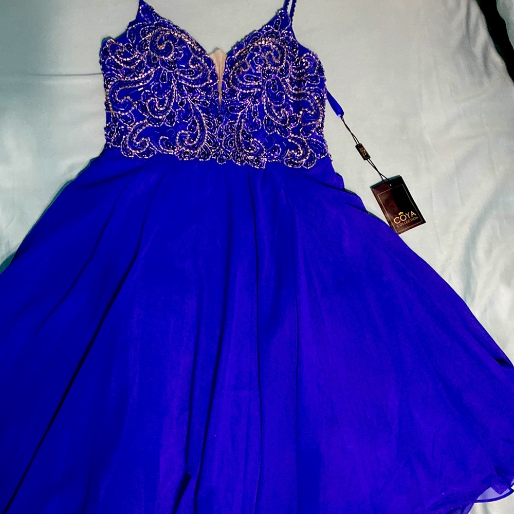 Coya Collection Dark Blue Prom Dress